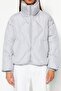 Gri Oversize Kalıp Su İtici Şişme Kapitone Mont TWOAW24MO00146 - 7
