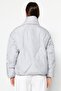 Gri Oversize Kalıp Su İtici Şişme Kapitone Mont TWOAW24MO00146 - 9