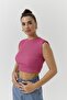 Vatkalı Pembe Crop Top - 6