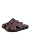 Stan Genuine Leather Men's Slippers, Genuine Leather Slippers, Orthopedic Sole Slippers, Light Leather Slippers