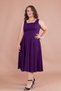 Plum Square Collar Thick Strap Large Size Midi Dress - 6