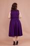 Plum Square Collar Thick Strap Large Size Midi Dress - 8