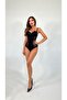 Women's Lace and Tulle Detailed Bodysuit Black
