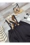 Dark brown baby boy salopette teddy bear concept 1 year old birthday outfit - 5
