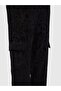 Patterned Black Elastic Trousers - 3