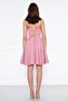 Dried Rose Back Rope Tied Woven Fabric Flared Pleated Mini Evening Dress - 2