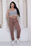 Women's Brown Color Summer Elastic Leg Classic Sweatpants
