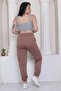 Women's Brown Color Summer Elastic Leg Classic Sweatpants - 8