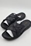 Men's Genuine Leather Black Soft Sole Slippers - 3