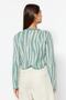 Mint Crop Zebra Desenli Renk Bloklu Triko Kazak TWOAW24KZ00694 - 5