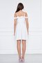 Women's Hanging Neck Boat Ruffle Detail Woven Fabric Pleated Mini Flared Evening Dress - 8