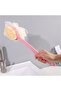 Bath Shower Body Brush and Washcloth Double Sided Soft Long Handle Back Scrub Massage Brush Pink - 3