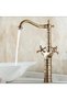 Antique Gold Bowl Sink Mixer Country Design Basin Mixer Bowl Tap Matte Gold - 2