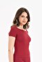 Women's Seamless Ribbed Short Sleeve Blouse 9009 - 2