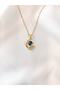 Women's Stainless Steel Gold Crescent Planet Space Astronaut Necklace - 2