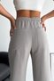 Women's Gray New Season Double Pocket Drawstring Waist Modal Fabric Wide Leg Trousers - 5