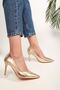 Women's Lyvia Gold Metallic Heeled Shoes Stiletto - 2