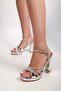 Women's Saen Silver Mirrored Stone Platform Heeled Shoes