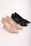 Women's Tote Black Matte Satin Heeled Shoes Stiletto - 5