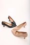 Women's Ernate Black Skin Heeled Shoes Stiletto - 6