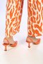 Women's Feggo Orange Skin Heeled Shoes - 3
