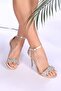Women's Devora Leather Satin Stone Single Strap Heeled Shoes - 4