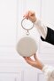 Women's Pearl Glitter Round Evening Dress Clutch Portfolio Bag - 3