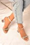 Women's Maggie Ten Transparent Stone Heeled Single Strap Shoes - 4