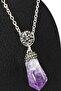 Certified Zircon Embroidered Raw Natural Amethyst Stone Necklace -AAA Quality
