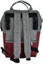 Baby Care Bag Mother Baby Care Backpack - STRIPED GRAY CLARET RED - 3