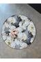Round Carpet Mira 1434 with Peony Pattern Floral Woven Base Mira 1434