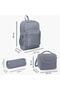 Kids Lavender Pink Heart Patterned 3-Piece School Bag Set with USB GOSET0123806 - 3