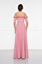 Dried Rose Ruffle Collar Detail Adjustable Straps Woven Fabric Maxi Flared Evening Dress - 4
