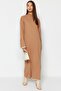 Beige Comfortable Cut Long Knitwear Dress TCTAW24EB00032 - 2