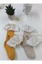 Pack of 2 saffron beige lace knee-high baby children's socks