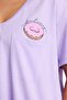 Lila Baskılı Cep Detaylı Örme Pijama Takımı TBBAW24AI00004 - 3