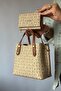 New Product 3-Compartment Women's Shoulder Bag 2193 Sand Tan Combination