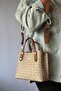 New Product 3-Compartment Women's Shoulder Bag 2193 Sand Tan Combination - 6