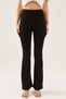 Women's Black High Waist Flare Leg Steel Knitted Leggings - 6