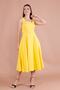 Yellow Square Collar Thick Strap Midi Dress - 7