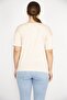Women's Beige Plus Size Patterned Satin Blouse 65n36628 - 4