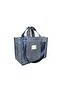 Hishi Rj Tote Bag Denim Waxed Canvas Bag Navy Blue Shoulder Strap - 3