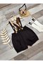 Dark brown baby boy salopette teddy bear concept 1 year old birthday outfit - 4
