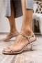 STERLIN WOMEN'S SILVER BAND STONE EVENING DRESS - CASUAL HEELED SANDALS - 6