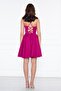 Pink Back Rope Tied Woven Fabric Flared Pleated Mini Evening Dress