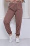 Women's Brown Color Summer Elastic Leg Classic Sweatpants - 2