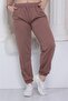 Women's Brown Color Summer Elastic Leg Classic Sweatpants - 4