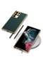Galaxy S23 Ultra Case Leather Look Edges Electroplating Finish Fission Cover - 4