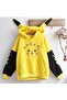 Kids Pikachu Printed Oversize 3 thread Hooded Children's Sweatshirt with Ear Detail
