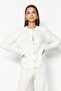 Ecru Soft Textured Accessory Jacket Look Knitwear Cardigan Twoaw24Hi00039